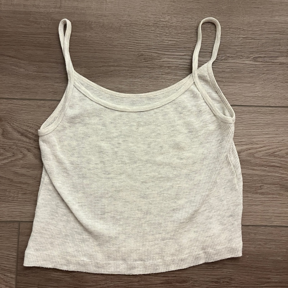 Brandy Melville Gray Ribbed Tank Top